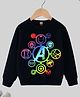 KUCHIPOO Marvels Featuring Full Sleeves Avengers  Printed  Cotton Fleece  Winter Wear Sweatshirt - Black