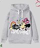 KUCHIPOO Disney Featuring Full Sleeves Minnie Printed  Cotton Fleece  Winter Wear Hoodie -  Grey