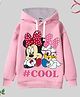 KUCHIPOO Disney Featuring Full Sleeves Minnie & Daisy Printed  Cotton Fleece  Winter Wear Hoodie -  Pink