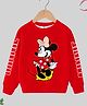 KUCHIPOO Disney Featuring Full Sleeves Minnie Printed  Cotton Fleece  Winter Wear Sweatshirt -  Red