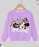 KUCHIPOO Disney Featuring Full Sleeves Minnie Printed  Cotton Fleece  Winter Wear Sweatshirt -   Lilac