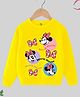 KUCHIPOO Mickey & Friends Featuring Full Sleeves Minnie Mouse Printed Cotton Fleece Sweatshirt - Yellow