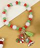 Asthetika Christmas Theme  Bells Charm & Bead Embellished  Bracelet - Red & Green