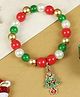 Asthetika Christmas Theme  Tree Charm & Bead Embellished  Bracelet - Red & Green
