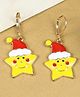 Asthetika Christmas Theme Santa Cap & Star Charm Embellished Earrings - Yellow & Red