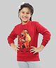 Ninos Dreams Christmas Theme Full Sleeves Santa On Reindeer Printed Fleece Sweatshirt - Red