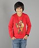 Ninos Dreams Christmas Theme Full Sleeves Santa Claus & Reindeer Printed Fleece Sweatshirt - Red