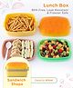 Burger Shape Lunch Box with Spoon- Yellow