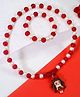 Kamule Christmas Theme Set Of 2 Princess Detailed Beaded Necklace & Bracelet Set - Red & White