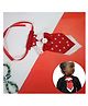 Kamule Christmas Theme Santa Claus & Bow Detailed With Polka Dots Printed Tie - White  Red
