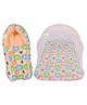 Kwitchy Baby Bedding Set New Born Mattress with Mosquito Net & Sleeping Bag Combo - Orange