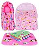 Kwitchy Baby Bedding Combo Mattress with Net Sleeping Bag 4 Waterproof Sheets - Pink