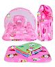 Kwitchy New Born Baby Bedding Set Combo Mattress with Net Sleeping Bag & Plastic Sheets - Pink