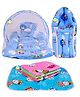 Kwitchy New Born Baby Bedding Set Combo Mattress with Net Sleeping Bag & Plastic Sheets - Blue