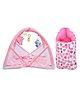 Kwitchy New Born Baby Bedding Set Mattress with Mosquito Net & Sleeping Bag Combo - Pink