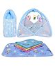 Kwitchy New Born Baby Sleeping Essential Combo of Mattress with Net Sleeping Bag Nappy Changing Mats Set - Blue