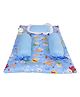 Kwitchy New Born Baby Bedding Gaddi Set Cotton Sleeping Mattress with Pillow & Side Bolster - Blue