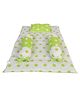 Kwitchy New Born Baby Bedding Gaddi Set Cotton Sleeping Mattress with Pillow & Side Bolster - Green