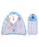 Toddylon Baby Bedding New Born Bed with Mosquito Net & Sleeping Bag Combo - Blue