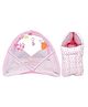 Toddylon Baby Bedding Set New Born Mattress with Net & Sleeping Bag - Pink