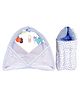 Toddylon Baby Bedding Set New Born Mattress with Net & Sleeping Bag - Blue