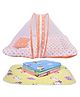 Toddylon New Born Baby Bedding Combo Set Mattress with Mosquito Net and Nappy Changing Mat Sheets - Orange