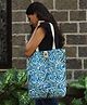 Rustic Blends Block Printed Shopping Tote Bag Paisley Delight Blue