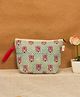 Rustic Blends Block Printed Multipurpose Pouch with Lotus Motif in Teal & Pink