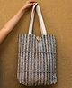 Rustic Blends Block Printed Shopping Tote Bags Tiny Triangles Black