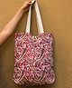 Rustic Blends Block Printed Shopping Tote Bag with Paisley in Delight Pink