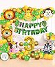 Zyozi Jungle Safari Birthday Decoration Set  Multicolor - Pack of 84
