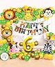 Zyozi Jungle Safari Birthday Decoration Kit For Birthday Multicolor - Pack of 84
