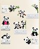 Zyozi Panda Theme Wall Sticker, Wall Sticker for Home Black and White - Pack of 9