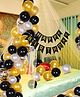 Zyozi Cabana Tent for Birthday Decorations - Banner Confetti Balloons Black And Gold - Pack Of 37