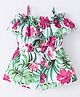 Kookie Kids Singlet Floral Print Jumpsuit with Frill Detailing - Green