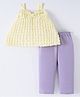 Kookie Kids Sleeveless Tops & Leggings Solid Colour - Purple & White