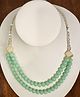 Little Blossom Beads Embellished Double Layer Necklace - Green
