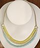 Little Blossom Beads Embellished   Layer Necklace -Green Blue