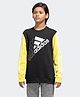 Adidas Kids Cotton Full Sleeves Sports Sweatshirt Logo Print- Black