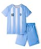 Pine Active Half Sleeves Tee with Shorts Argentina Football Set - White & Blue