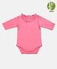 Softsens Full Sleeves Frill Detailed Solid Bamboo Onesie - Pink
