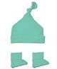 Softsens Bamboo Knotted Beanie Cap With Booties - Ice Green
