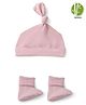 Softsens Bamboo Knotted Beanie Cap With Booties - Pink