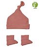 Softsens Bamboo Knotted Beanie Cap With Booties - Brown