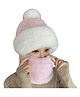 SYGA Balaclava Cap Face Cover For Women Winter Cap Comfortable Scarf Mask Ear Neck Protection with pompom(Pink)Diameter-55cm