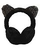 SYGA Children's Cute Black Kitty Design Warm Earmuffs for Cold Protection Hot Warm Glitter Sequined Free Size