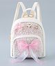 Babyhug Fashion Backpack with Flower & Bow Applique - White