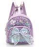 Babyhug Fashion Backpack with Flower & Bow Applique - Purple