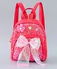 Babyhug Fashion Backpack with Flower & Bow Applique - Fuchsia
