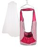 Beetot Cradle for Born Baby With Triangle Hanger, Cradle Spring, Removable Bed, And Mosquito Net And Ultra Soft Fabric-Red